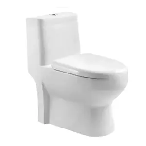 middle east Floor-Mounted siphonic One Piece wc ceramic Toilet with Standard Height and PP Soft-Close seat cover