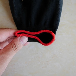 Venta al por mayor Guantes de seguridad con logotipo personalizado Negro <span class=keywords><strong>PU</strong></span> recubierto Forro sin costuras Guantes de trabajo de nailon o poliéster baratos - Product Image 4
