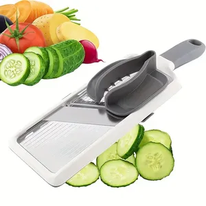 Handheld <b>Vegetable</b> Slicer with Adjustable Stainless Steel Blade <b>Vegetable</b> Fruit <b>Cutter</b> for Potatoes Lemons Kitchen Gadget - Product Image 1