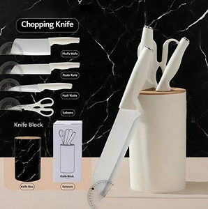 Accesorios de Cocina, Juego de 5 Utensilios de Cocina con Mango de PP, Tijeras, Cuchillos Santoku y Soporte de Plástico - Product Image 5