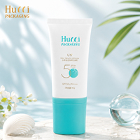 Tube cosmétique ovale souple blanc personnalisé D35 40-80 ml avec pompe sans air et bouchon à vis pour crème solaire et lotion corporelle