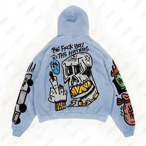 Sudadera de algodón 2025 personalizada Vintage 100% para hombre, Sudadera con capucha bordada con patrón de gran tamaño, resistente, conveniente para el invierno - Product Image 2