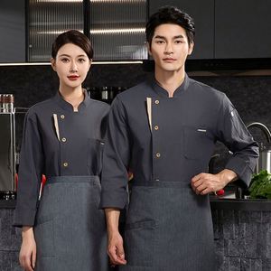 Veste de Chef de Luxe pour Femme, Manches Longues, Uniforme de Cuisine Hôtelière, Bleu Marine, Nouveau Design - Product Image 1
