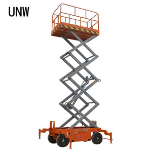Plateforme de travail en hauteur mobile certifiée CE, élévateur à ciseaux hydraulique, hauteur de levage 6-20m, capacité 300-2000kg, avec stabilisateurs - Product Image 4