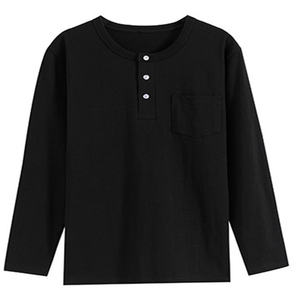 เสื้อยืดแขนยาวผู้ชาย, เสื้อยืดคอกลมลำลองมีกระดุมสไตล์ระบายอากาศผ้า - Product Image 3