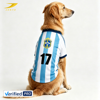 Maillot de football pour chien personnalisé JANYO, imprimé avec le badge de l'équipe nationale du Brésil, respirant, uniforme de football pour animaux de compagnie avec numéro personnalisé