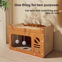 Griffoir pour chat personnalisé, maison pour chat, résistant à l'usure, sans peluches, double couche, lit superposé, toutes saisons, facile à assembler