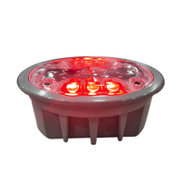 LS-09A Eingebetteter Solar-Straßenmarkierer 6 LEDs Durchm. 137mm H 52,8mm IP68 Wasserdicht Belastbar bis 30 Tonnen Straßenmarkierungsleuchte mit bis zu 500m Sichtbarkeit
