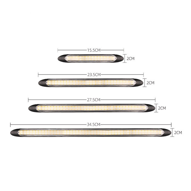 Car LED Daytime Running Light Scan Waterproof Headlight Strip Sequential Flow Turn Signal Yellow White 15.5cm23.5cm27.5cm34.5cm