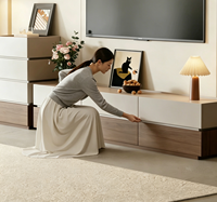 Meuble TV en mélamine bois de luxe léger, table basse, support TV sur pied de haute qualité pour salon domestique