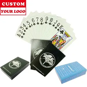 Kampanya faaliyetleri için altın folyo oyun kartları özel baskılı poker cips