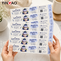 Autocollants personnalisés en vinyle pour ceintures de boîtes à gâteaux et biscuits, feuilles d'étiquettes autocollantes prédécoupées anti-graisse pour l'étanchéité des aliments