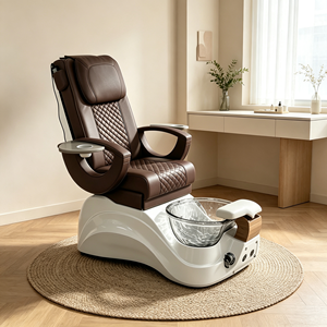 Fauteuil de pédicure électrique en cuir Mason avec lampe LED 7 couleurs et ensemble spa - Siège inclinable réglable de la marque Mason - Product Image 4