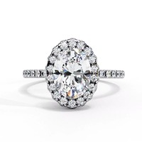 Bague de fiançailles de luxe pour femme, style vintage, or, diamant ovale de laboratoire, design antique, vente en gros