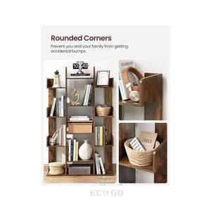 Librería Ecológica de Bambú Moso en Forma de Árbol con 5 Estantes de Almacenamiento, Esquinas Redondeadas y Diseño Moderno para Sala de Estar - Product Image 5