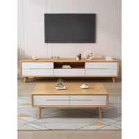 Table basse en bois massif de haute qualité, design nordique moderne et simple, pour petit appartement, meubles de salon, fabriqué en Chine