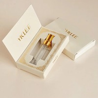 Boîte de papier bouteille de parfum unique pliable en papier noir avec logo personnalisé boîte d'emballage de parfum 3/5/10/15ml
