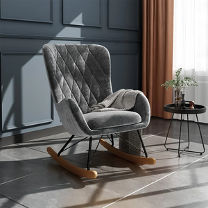 <span class=keywords><strong>Fauteuil</strong></span> inclinable en tissu pour balcon, style nordique, en bois, directement de l'usine, pour hôtel, <span class=keywords><strong>salon</strong></span>, chaise à bascule de détente - Product Image 2
