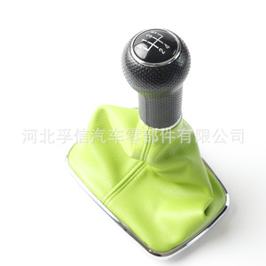 Funda para palanca de cambios de coche, cuero PU, color verde, para Volkswagen Golf 4, 5, 6 velocidades, transmisión manual - Product Image 4