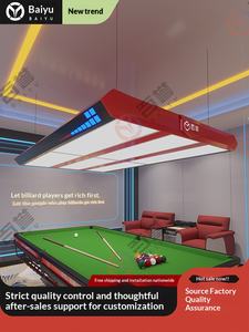 Lampe de <span class=keywords><strong>billard</strong></span> sans ombre, lustre personnalisé, éclairage de <span class=keywords><strong>billard</strong></span> à dent unique épaissi rouge, aluminium acrylique, <span class=keywords><strong>hauteur</strong></span> réglable, salle de sport - Product Image 1