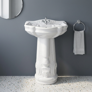 Coronis Red Ceramic Full Pedestal Wash Basin Modern European Design Bathroom Sanitary Ware - Product Image 2