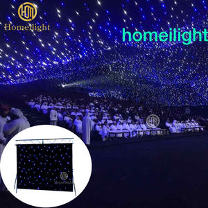 最受欢迎的发光二极管背景星空金色悬垂窗帘婚礼舞台灯教堂布暖白色发光二极管星星窗帘 - Product Image 1