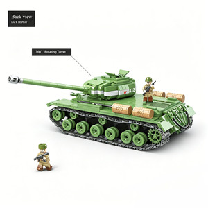 Modèle de char lourd soviétique de la Seconde Guerre mondiale à l'échelle 1:28, ensemble de blocs de construction militaires avec soldats de l'armée, <span class=keywords><strong>jouet</strong></span> de construction éducatif - Product Image 2