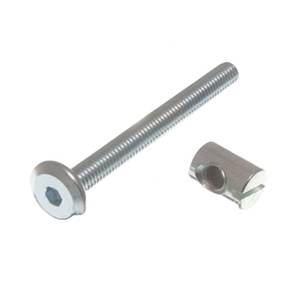 Vis de connexion pour meubles M6 à <span class=keywords><strong>tête</strong></span> <span class=keywords><strong>Allen</strong></span> <span class=keywords><strong>avec</strong></span> <span class=keywords><strong>écrou</strong></span> cylindrique, longueur 110 mm, filetage 1/4, 6 mm - Product Image 1