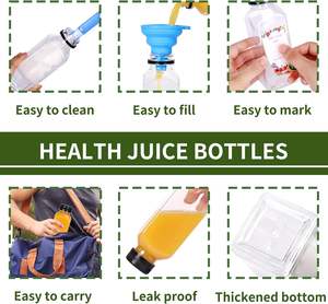 Custom 2 4 8 12 16 oz PET <b>Plastic</b> Square Juice <b>Bottles</b> for Juice Business. 60ml 120ml 250ml 350ml 500ml Juice <b>Bottle</b> With Cap - Product Image 3