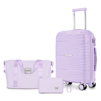 Nouvelle conception de valise rose crème tendance avec serrure TSA, trousse de voyage, logo personnalisé, ensemble de valises d'extérieur avec roulettes