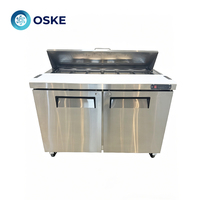 Réfrigérateur de bar à salades, vitrine commerciale, armoire de refroidissement en acier inoxydable, station réfrigérée pour restaurant