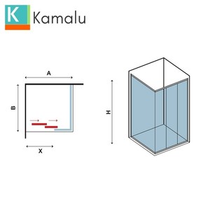 Kamalu KP3000S Porte Doccia Moderne Senza Telaio 90x100 Box Scorrevole 180 cm Vetro Temperato 10mm Moderno Senza Cornice - Product Image 6