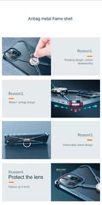 Estetica custodia per telefono in metallo per iPhone 13/14 13pro/14pro 13 pro <span class=keywords><strong>Max</strong></span>/14 pro <span class=keywords><strong>Max</strong></span> Luxury Frame Airbag Cover posteriore antiurto per paraurti - Product Image 4