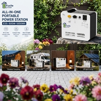 Station d'alimentation portable 500W 1000Wh avec batterie LiFePO4, générateur solaire, pour la maison, le camping en extérieur, onde sinusoïdale pure