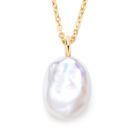 Collier en argent sterling 925 Gemnel avec logo personnalisé, chaîne câble, perle baroque plaquée or brillant, bijoux pour femmes, dernière tendance