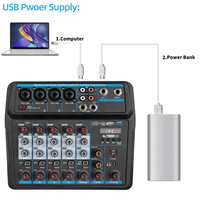 Biner U6 Console de mixage audio multifonctionnelle professionnelle Enregistrement sur ordinateur Mélangeur audio USB 6 canaux en direct