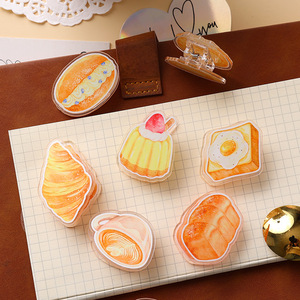NASNAK Clip para Notas con Diseño de Pan, Estilo de Dibujos Animados, de Doble Cara, Transparente, de Acrílico y PP, Decorativo, para Almacenamiento y Souvenirs, Venta al por Mayor - Product Image 1