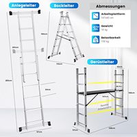 Échafaudage mobile multifonctionnel industriel moderne pliable en alliage d'aluminium établi échelle support escalier entrepôt