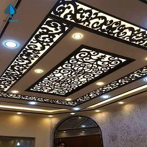 Inlaat Decoratief Materiaal Laser Gesneden Geperforeerde Panelen Custom Plafond Ontwerp Metaal Moderne Aluminium Buitenkant 1.5Mm-6Mm