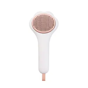 New Release Cute Cat Claw Shape Cat Dog Hair Shedding And Grooming Comb Pet Self Cleaning Slicker Pin Brush Tool