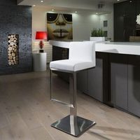 Chaise de bar en cuir vert et en acier inoxydable, tabouret moderne et en métal, pour meubles de bar, de haute qualité