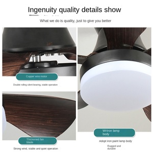 Moderno Simple 6 velocidades regulable bajo ruido LED ventilador de techo luz cálida araña para sala de estar dormitorio con Control remoto - Product Image 2