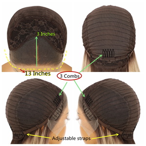 Freedom — <span class=keywords><strong>perruque</strong></span> synthétique longue ondulation naturelle, cheveux Ombre bruns, en Fiber résistante à la chaleur, pour femmes, usage quotidien pour fête, Cosplay - Product Image 5