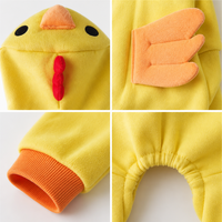 Kostum Anjing MEIQIPETBABY, Pakaian Anjing Halloween Berkerudung, Baju Anjing Bulu Kuning dengan Sayap untuk Anjing dan Kucing Kecil