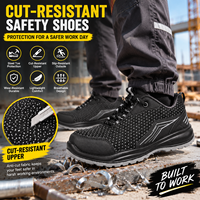 Bottes de travail anti-coupure avec embout en acier anti-perforation, semelle intermédiaire en acier, tige en maille respirante, doublure en maille, semelle extérieure en PU, toutes saisons