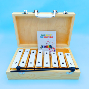 ขายส่ง Glockenspiel โลหะสีขาว 8 คีย์ พร้อมกล่องไม้สนแข็งแรง และไม้ตี 2 อัน เครื่องดนตรีประเภทออร์ฟ - Product Image 2