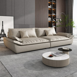 Canapé d'angle de luxe nordique Atunus pour salon, ensemble de meubles de salon en cuir - Product Image 1