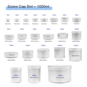 Nhôm Jar với vít cap 5ml 10ml 30ml 50ml 60ml 80ml 100ml 120ml 150ml 180ml Vòng bạc Mỹ phẩm nắp tin Container có thể - Product Image 5