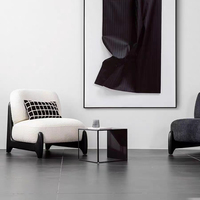 Mobilier moderne de salon, fauteuil de détente, canapé simple en tissu de velours, chaise avec repose-pieds