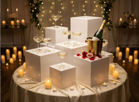 Grands présentoirs cubes en acrylique blanc, supports de buffet, rehausseurs de table pour desserts, fournitures de traiteur, outils de décoration de gâteaux
